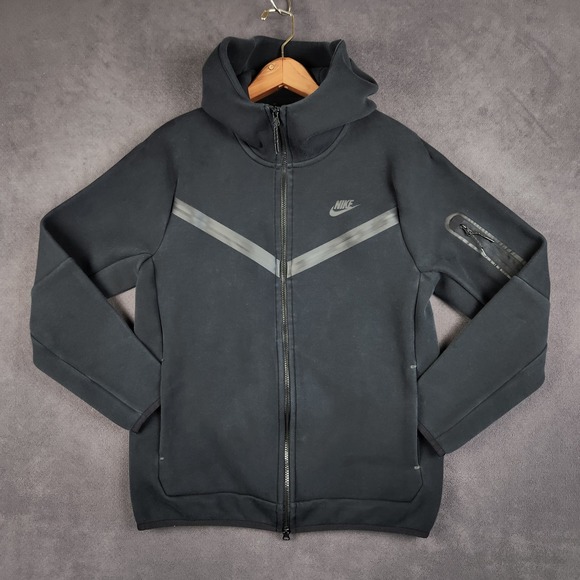 Nike Tech Fleece Full Zip Hoodie Mens Large Black Athletic Streetwear CU4490 010